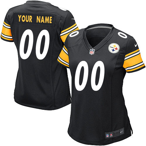 Nike New Pittsburgh Steelers Customized Black Stitched Women's NFL Jersey